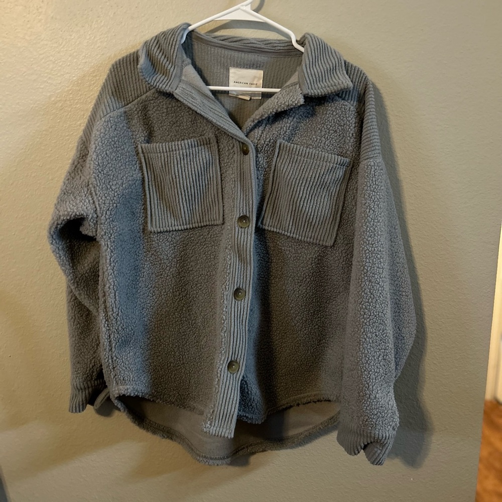 American Eagle Teddy Button Up Jacket Size Xs - image 1